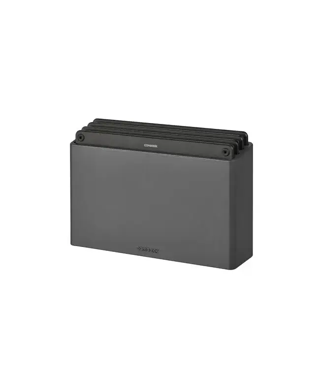 Combekk Combekk set 4 stuks snijplanken inclusief houder Zwart