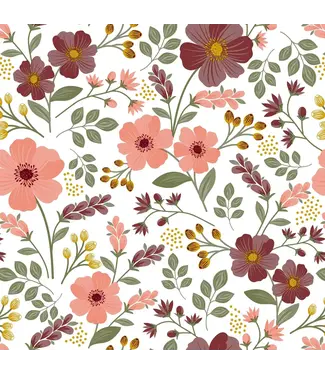 PVC Tafelzeil Kosmos bloem 1.40 m breed per 0.5 meter