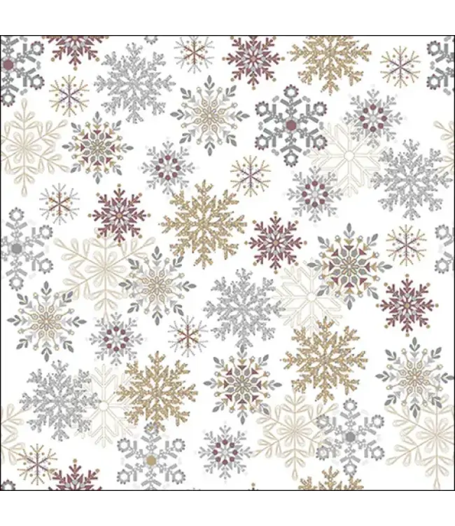 Ambiente Ambiente Servetten Snowflakes all over white