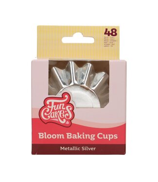 Funcakes Funcakes Bloom baking cups metallic zilver 48 st.