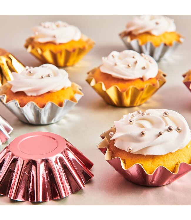 Funcakes Funcakes Bloom baking cups metallic zilver 48 st.