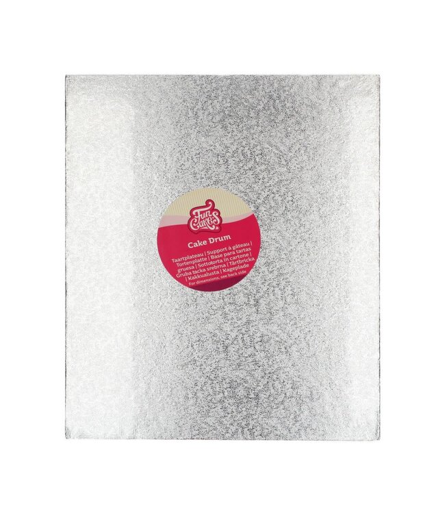Funcakes Funcakes taartplateau rechthoek dik/drum 35.5 x 30.5 cm zilver