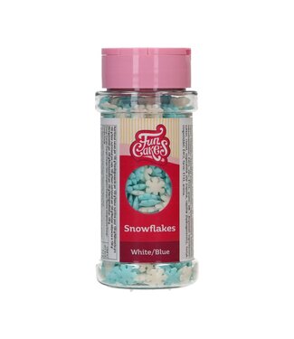 Funcakes Funcakes sprinkles sneeuwvlokken wit/ blauw 50 gram