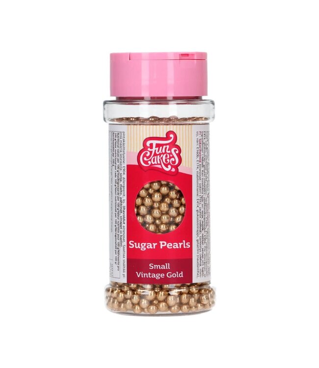 Funcakes Funcakes suiker parels small Vintage Gold 80 gr.