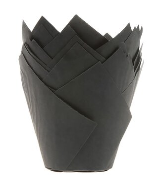 House of Marie House of Marie Muffin Cups Tulp zwart pk/36
