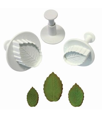 PME PME Rose Leaf plunger cutter set 3 stuks