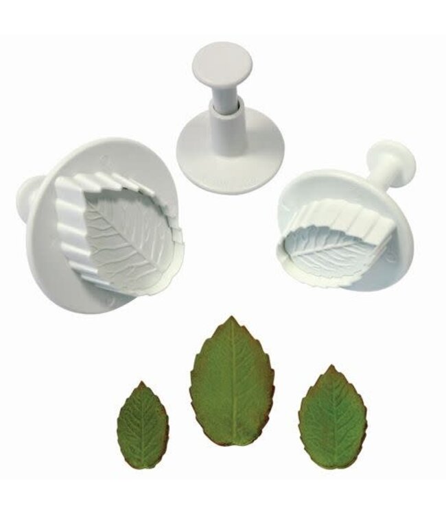 PME PME Rose Leaf plunger cutter set 3 stuks