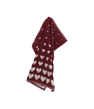 Bunzlau Castle Bunzlau handdoek Hearts Burgundy GOTS