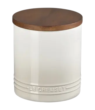 Le Creuset Le Creuset voorraadpot 1.1 ltr. Meringue/ crème houten deksel *