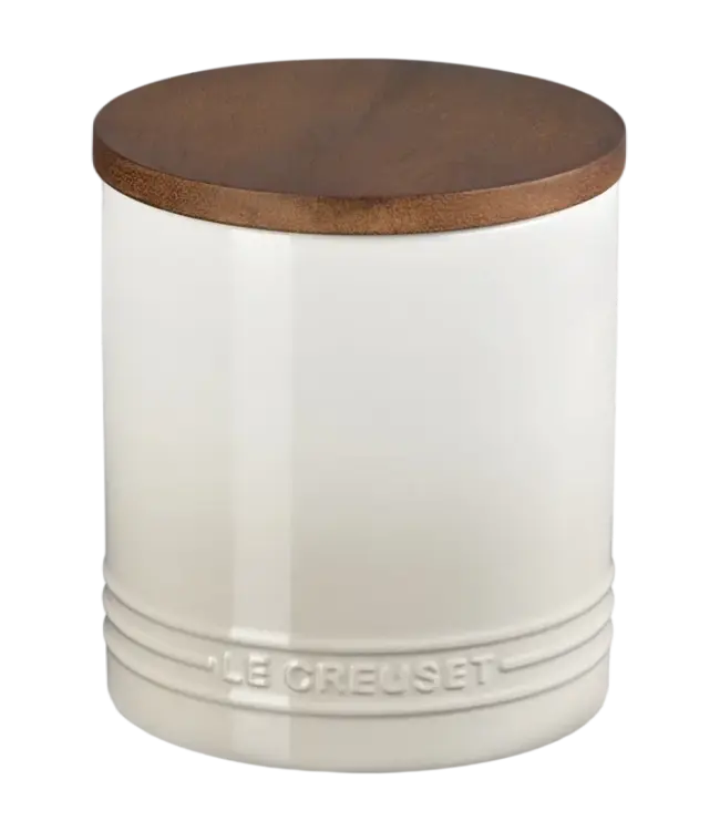 Le Creuset Le Creuset voorraadpot 1.1 ltr. Meringue/ crème houten deksel *