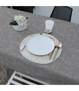 Gecoat tafeltextiel Izaro Houtskool 1.40 m breed per 0.5 meter