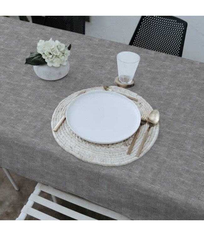 Gecoat tafeltextiel Izaro Houtskool 1.40 m breed per 0.5 meter