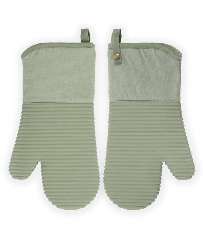 Tiseco Home Studio Ovenwanten Silo 18x33 cm, set 2 stuks groene thee