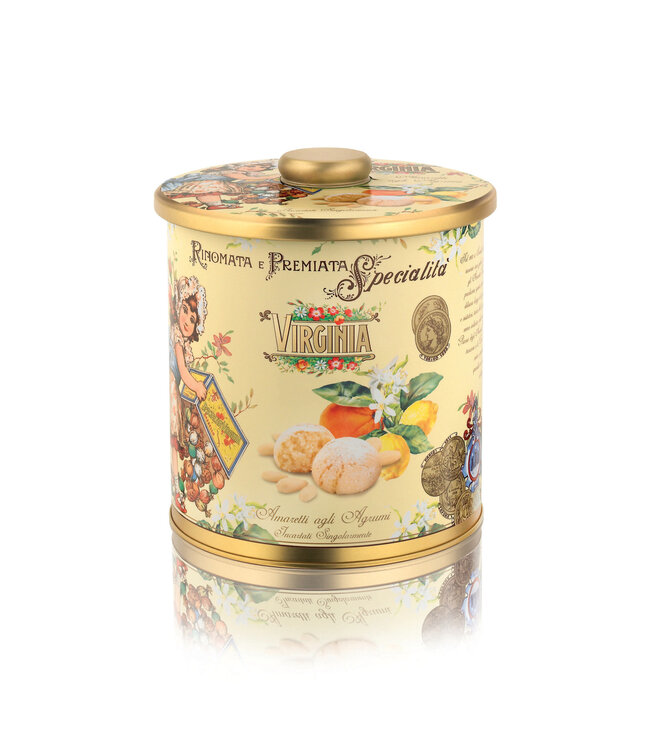 Virginia Barrel Virginia Barrel Geel tin agrumi amaretti sinaasappel /citroen  220 gram