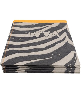 VAAT Theedoek I love Zebra Black/ Sand 50x70 cm