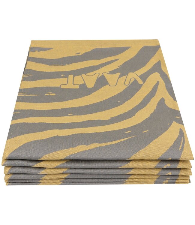 Vaat VAAT Theedoek I love Zebra Yellow/ Grey 50x70 cm