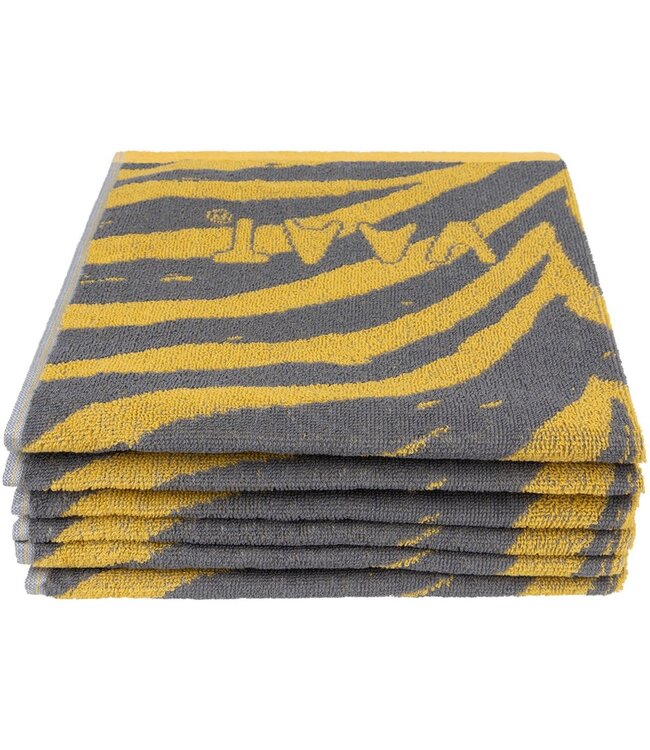 Vaat VAAT Keukenhanddoek I love Zebra Yellow / Grey 50x60 cm