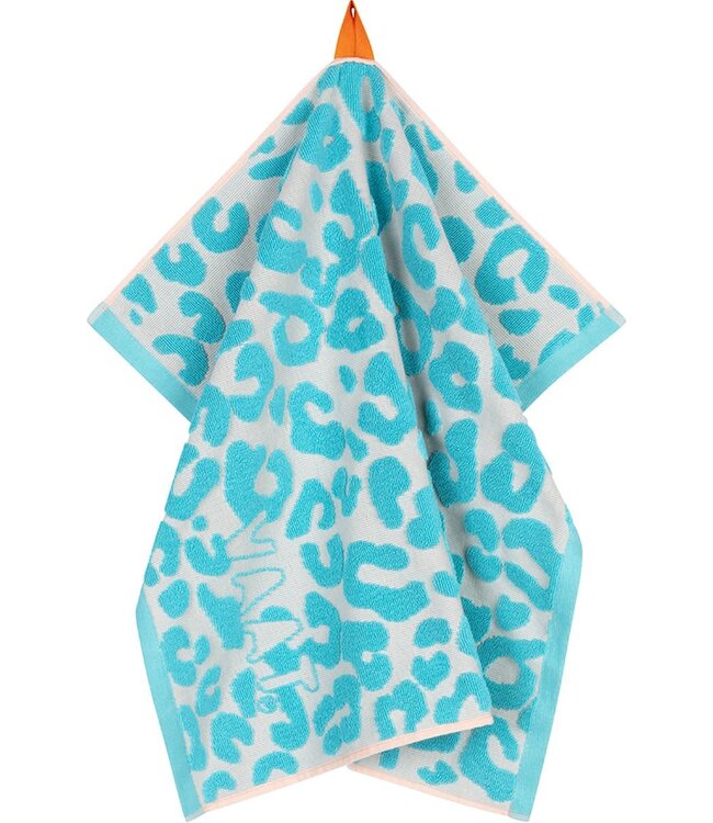 Vaat VAAT Keukenhanddoek I love Leopard 2 Turquoise/ Soft Pink 50x60 cm