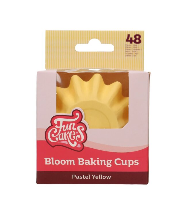Funcakes Funcakes Bloom baking cups  Pastel Yellow 48 st.