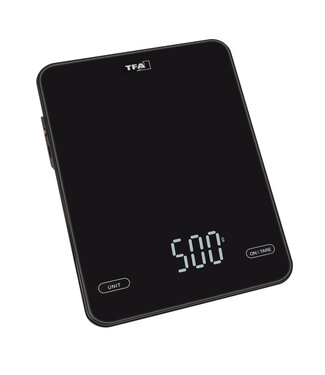 TFA TFA Pancake digitale keuken weegschaal zwart  USB oplaadbaar