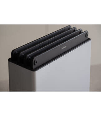 Combekk Combekk set 4 stuks snijplanken inclusief houder  Steel /Black