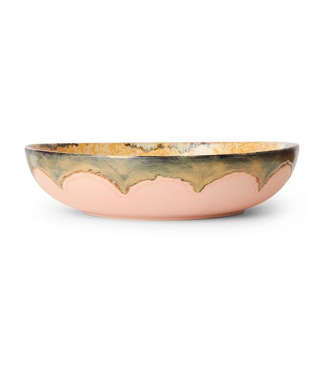 HK Living HK 70s ceramics: salad bowl, sunflower 33x8 cm