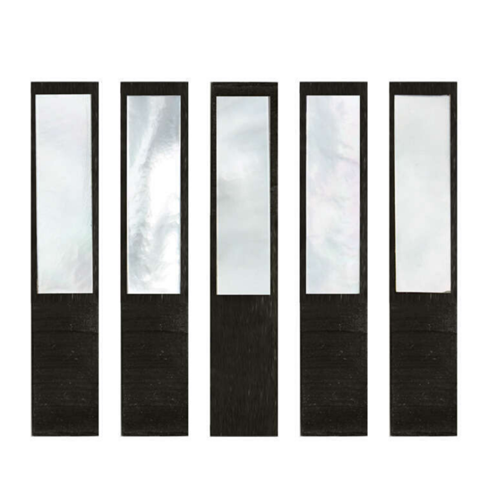 slofschuifje, ebben/ wit parelmoer (Bow Slides Pearl with Lining, White) (alt)viool DOOS