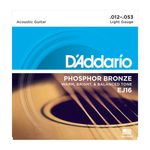 D'ADDARIO cordes pour guitare acoustique EJ16, phosphor bronze