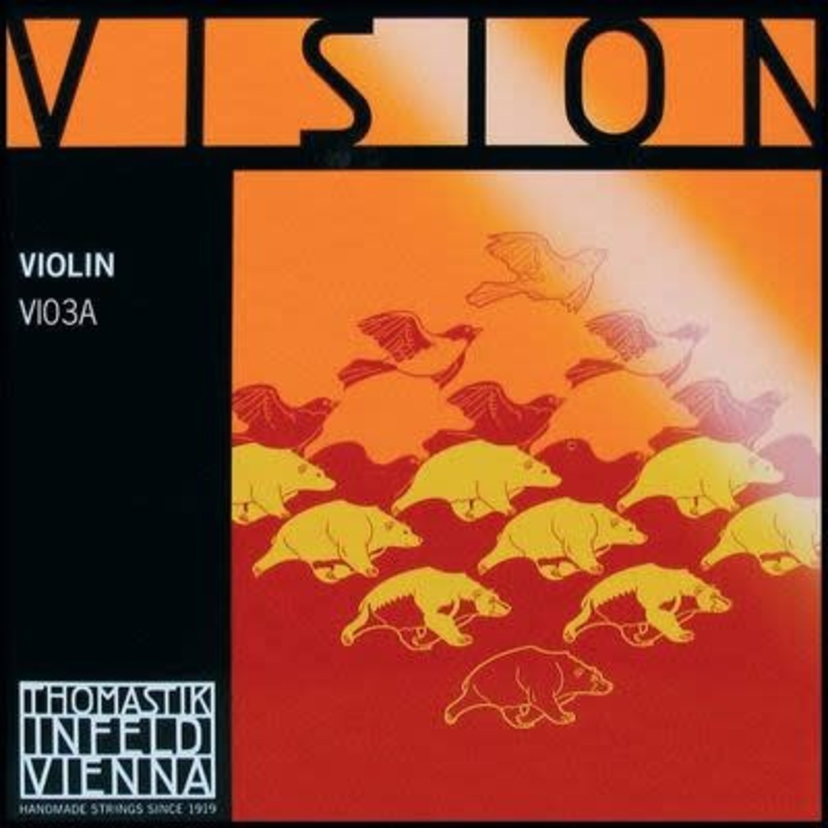 THOMASTIK Vision vioolsnaar, re (d-3), 4/4 - zilver