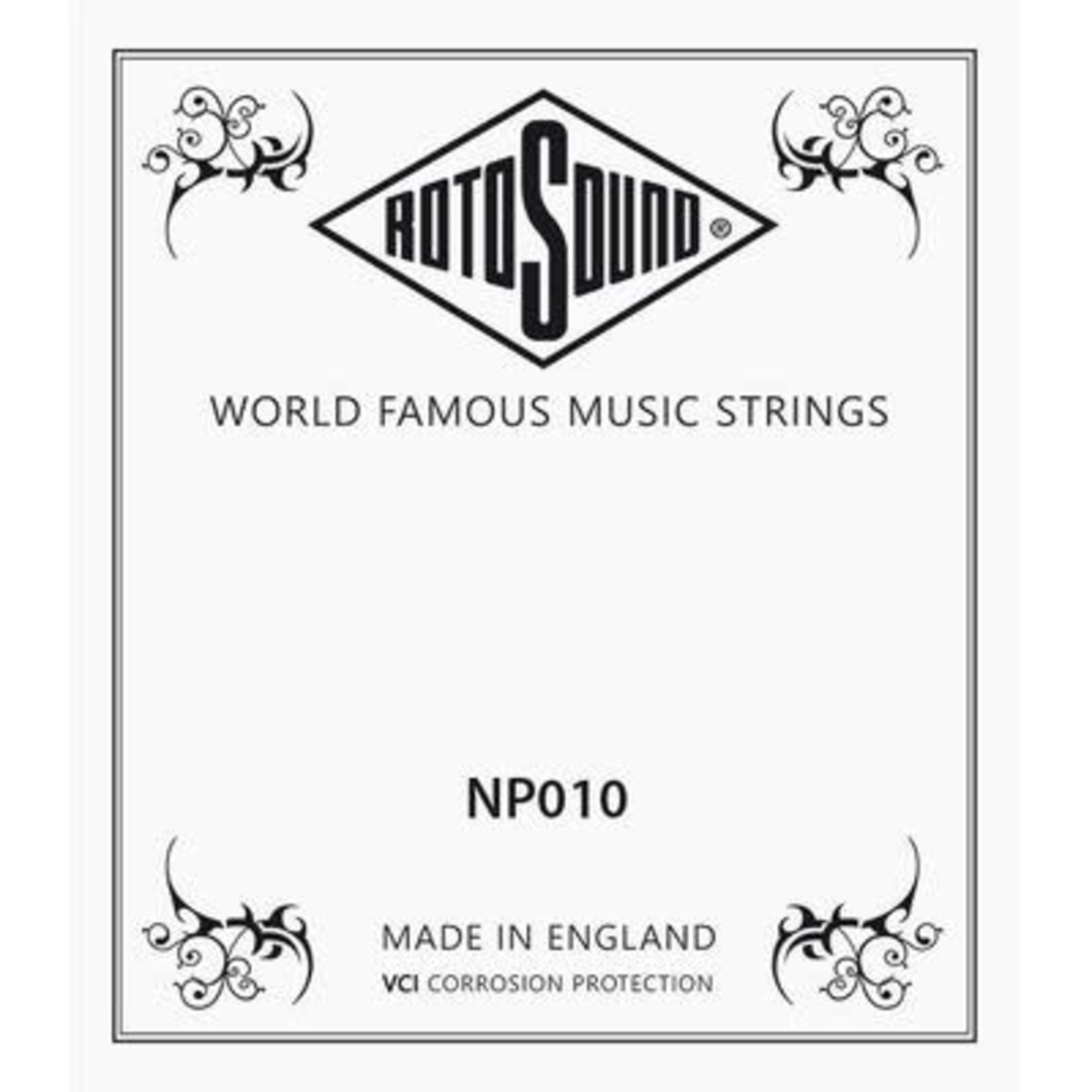 ROTOSOUND NP010 corde mi .010 pour guitare électrique/acoustique