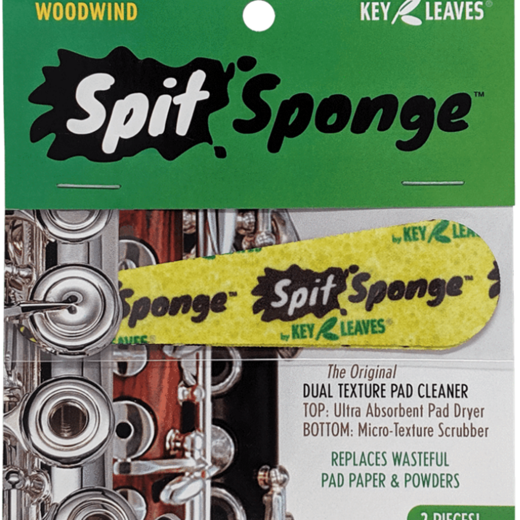 Eponge nettoyant de tapis de son à trou pour flûte - Spit Sponge