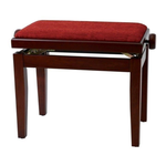 Banc/chaise en bois acajou/coussin rouge