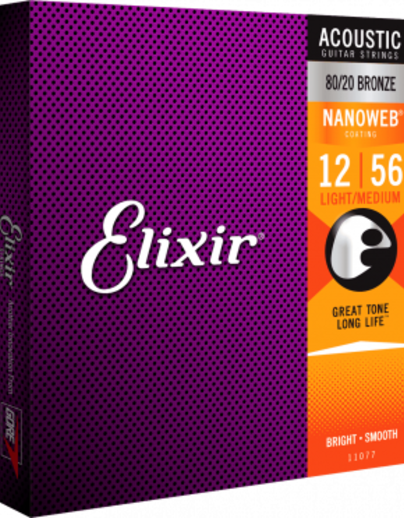 Copy of ELIXIR cel 11182 HD light, akoestische gitaar, nanoweb brons  80/20 met coating
