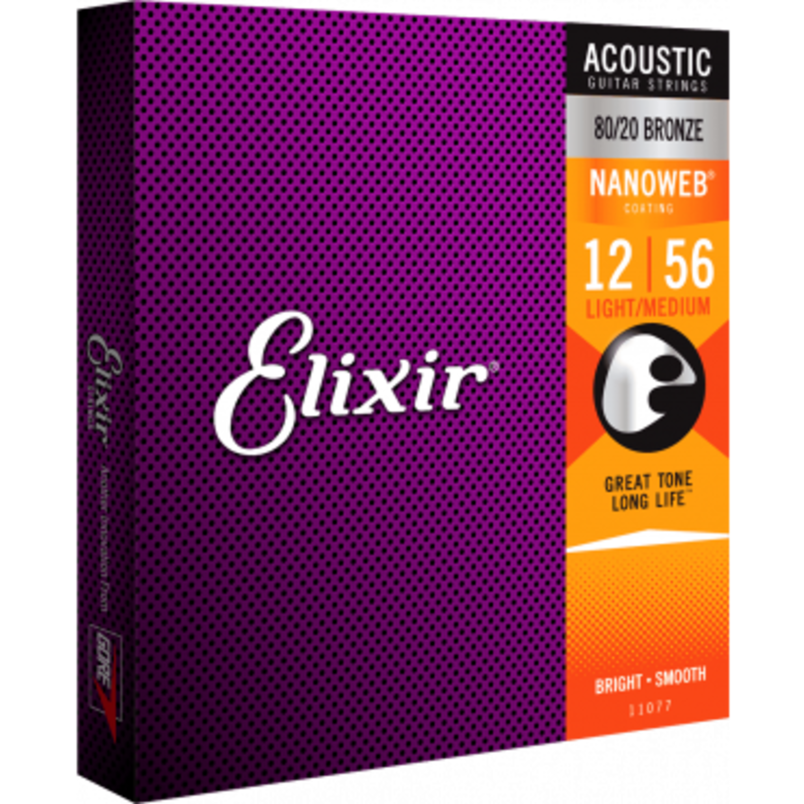 ELIXIR cel 11077 medium light, akoestische gitaar, nanoweb brons  80/20 met coating