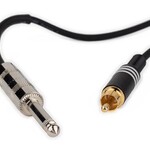 Kabel, RCA to 6.3mm jack mono, 6.00 meter, voor FWF-MV1 pickup system
