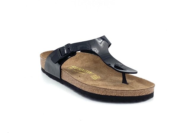 Birkenstock slipper gizeh zwart lak