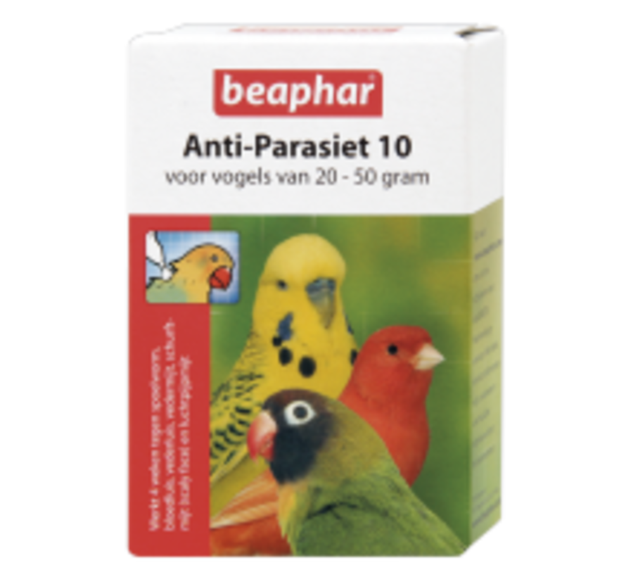 Beaphar anti-parasiet 10 vogel 20-50g 2 pip