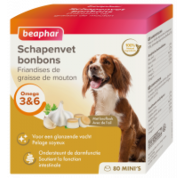 Beaphar Beaphar schapenvet bonbons mini knoflook 245 gr