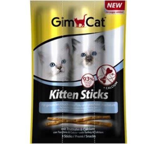 GimCat Gimcat Sticks Kitten Kalkoen & Calcium 3 x 3 gr
