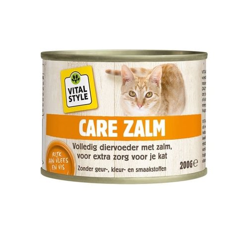 Vitalstyle VITALstyle kat care zalm blik 200 gr