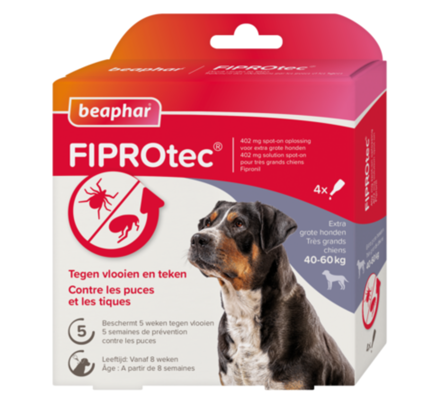 Beaphar fiprotec hond 40-60 kg 4 pip