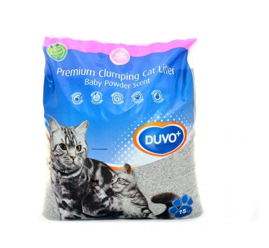 Kattenbakvulling premium met babypoedergeur 15kg