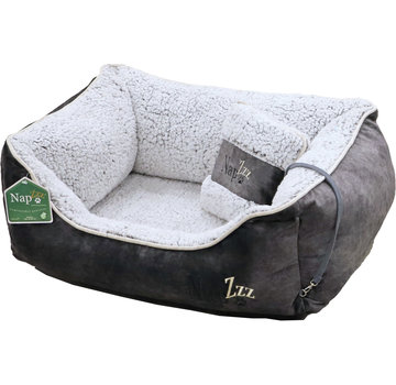 NapZZZ Nap'zzz divan met kussen grijs/wit, 90x70 cm