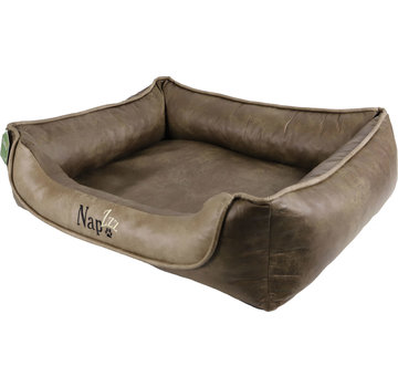 NapZZZ Divan leatherlook duo donkerbruin bruin 90x70 cm