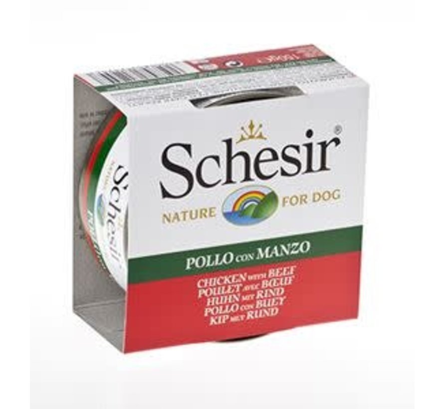 Schesir Dog Jelly Chicken Fillets & Beef 150 gr