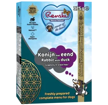 Renske Renske Vers - Tetrapack 375 g - Hondenvoer - konijn-eend graanvrij