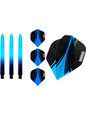 ABCDarts Pentathlon - Dart flights en Medium Dart Shafts - Blauw - 3 sets