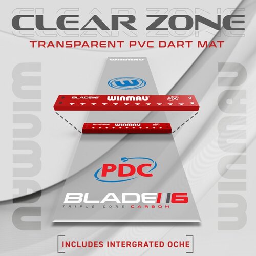 Winmau Winmau PVC Transparante Dartmat met Oche - Blade 6