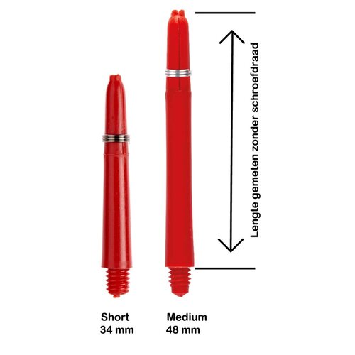 ABCDarts Nylon Dart Shafts Rood - 8 sets