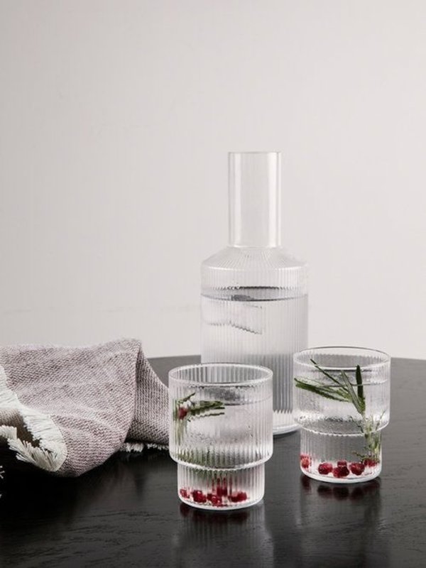 Ferm Living Ripple Glass - set of 4 - Clear